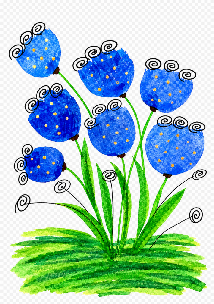 Whimsical Blue Spiral Flower Bouquet